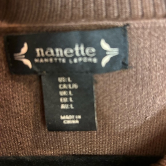 NANETTE LEPORE Sz L Brocade Design Floral Large Collar Cardigan New with No Tag - Picture 6 of 8